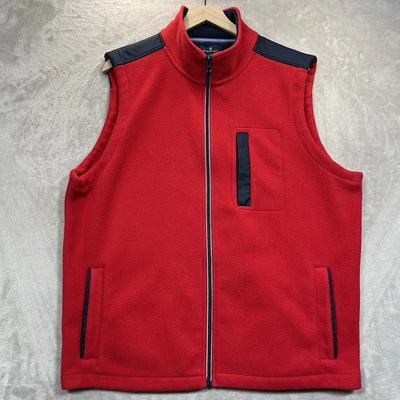 Brooks Brothers Fleece Vest Men's XL Red Full Zip Jacket - Image 1 of 4