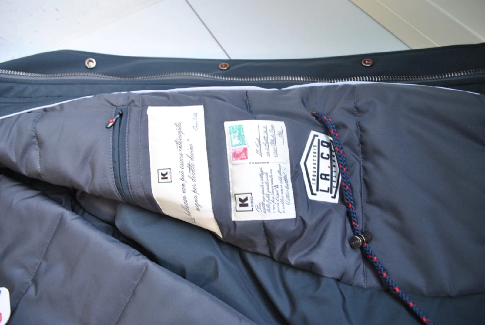 KIRED BY KITON NAPLES WARM PADDED COAT 1450.00 POSTER. SZ 50 BLU - product detail image 7