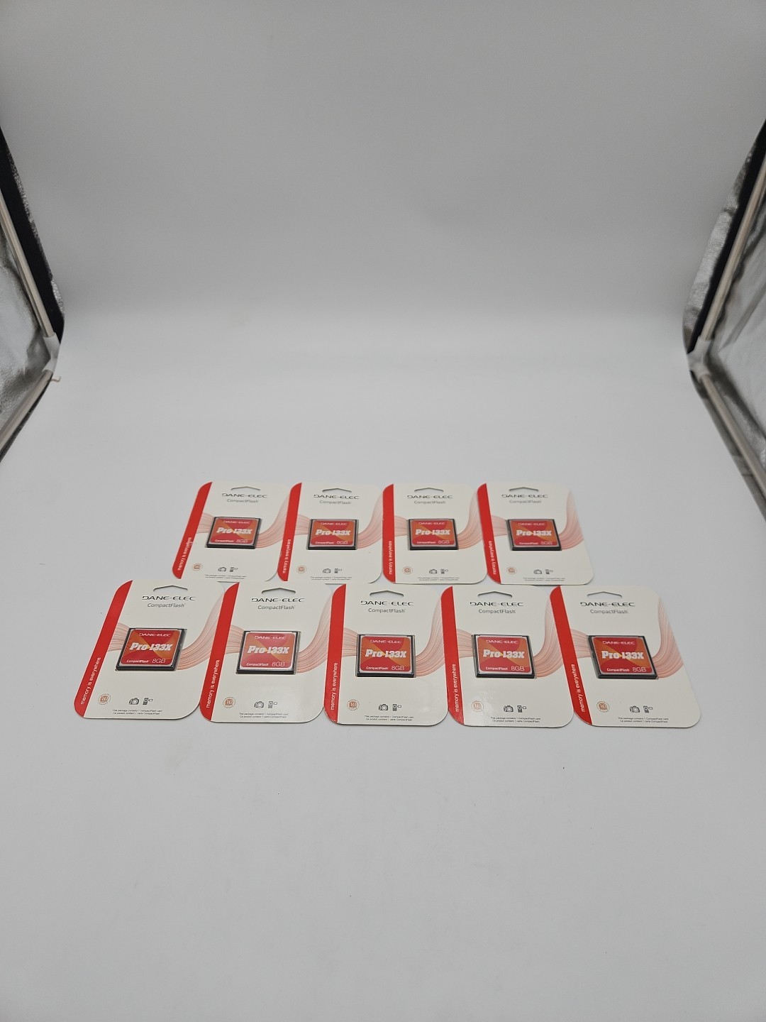 Lot Of 9 Compact Flash Memory Card 8GB Dane Elec Pro 133X Speed  Brand NEW!