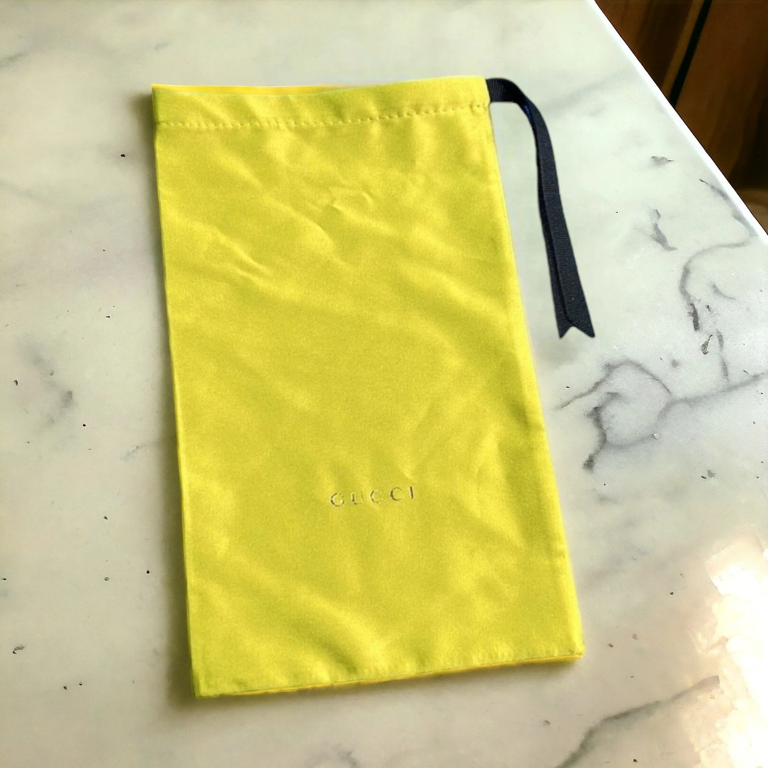 GUCCI Designer Pochette de Rangement en Soie Jaune Sac à Poussière Etui Organisateur Neuf Authentique
