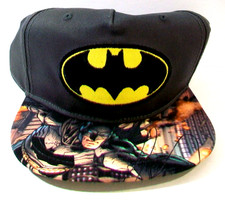 New Boy's DC Batman Snapback Baseball Cap, One Size Youth, Graphic Bill Hat