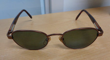 Vintage Bausch Lomb W2994 Brown Oval Metal Sunglasses