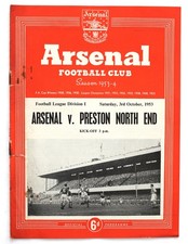 ARSENAL v PRESTON NORTH END DIVISION 1 1953/54 3/10/1953