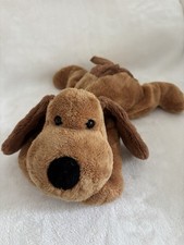 Princess Soft Toys 2004 Floppy Puppy Dog Plush Beanie Brown Spot Tail Blk Nose
