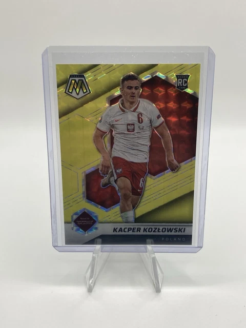 2021-22 PANINI MOSAIC WORLD CUP KACPER KOZLOWSKI ROOKIE FLUORESCENT GOLD 9/10