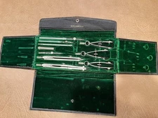 Vintage Keuffe &Esser Co Drafting Tools Deluxe 10 Set in Orig Velvet Box EX COND