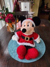 Disney Store Mickey Mouse Santa's Helper 15" Plush Holiday Christmas