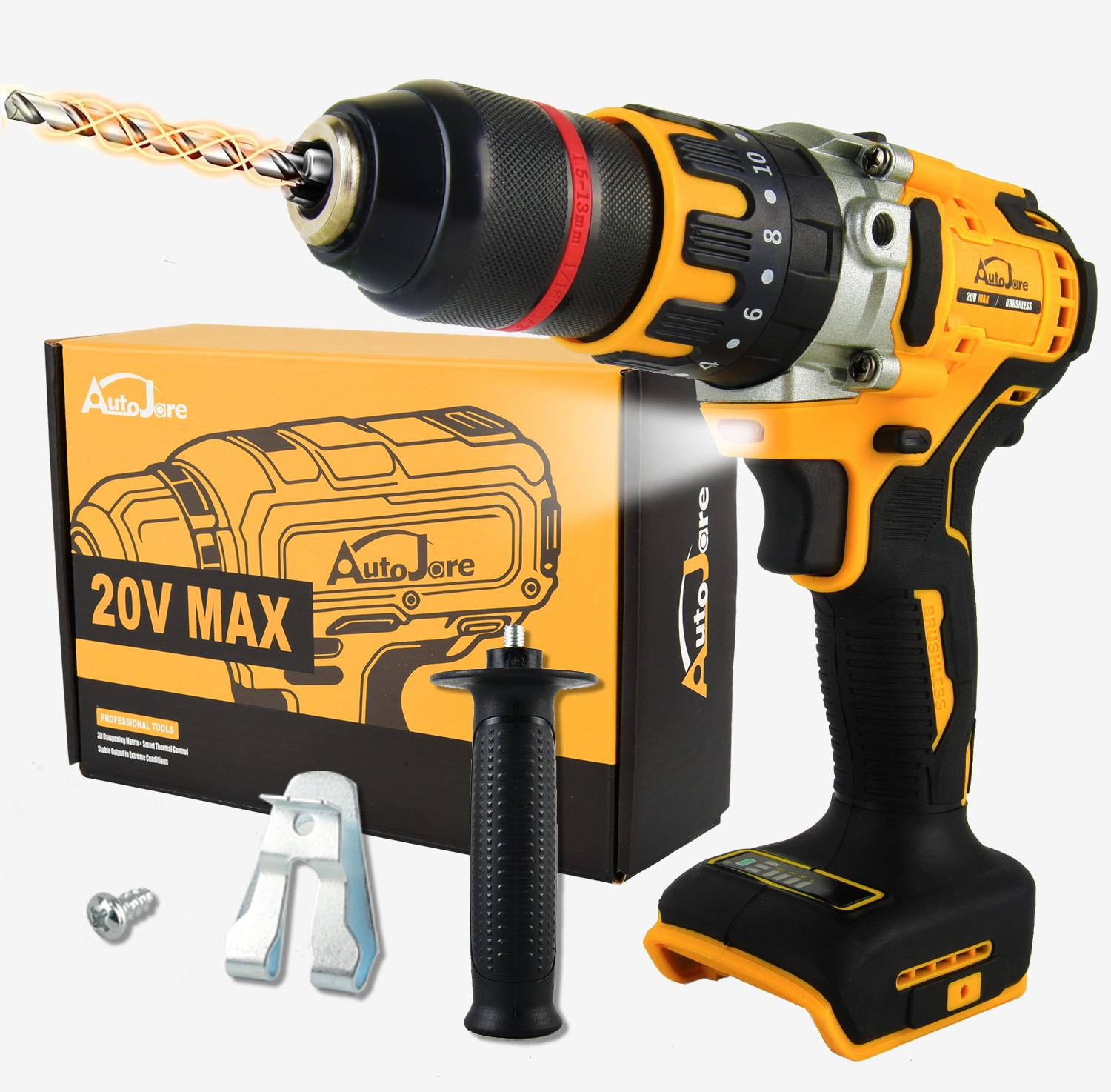 1/2" Cordless Drill Driver for Dewalt 20V Battery, Brushless