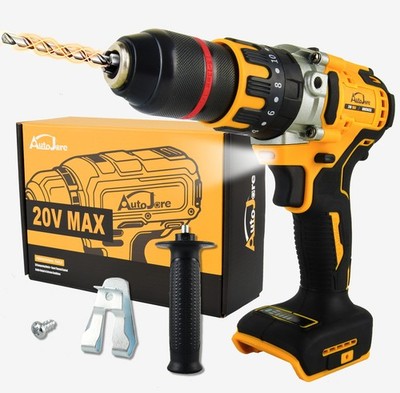 1/2'' Cordless Drill Driver for Dewalt 20V Battery, Brushless Compact Drill Tool