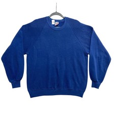 Jerzees Sweatshirt Mens XL Royal Blue Vintage Made in USA Raglan Pullover