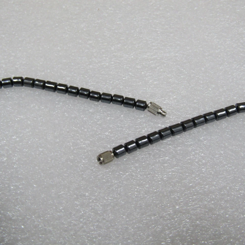 Joyería para hombres adolescentes rosa diente negro hematita elegante informal 18 pulgadas de largo Foto 3 de 4