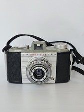 Kodak Pony 828 Compact 828 Film Camera Manual Focus w/ Case Strap Gray Black