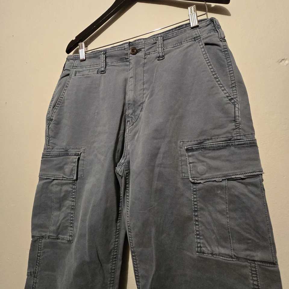 American Eagle Flex Slim Lived-In Cargo Pant Mens 33x30 Gray Y2k Grunge (32x27)  - Image 2 of 4