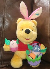 1999 Mattel Winnie the Pooh Easter Plush Bunny w/ Basket