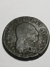 Moneta Tornesi 6 - 1801 Regno Di Napoli 34mm Bronzo 18,53gr Come Si Vede In Foto