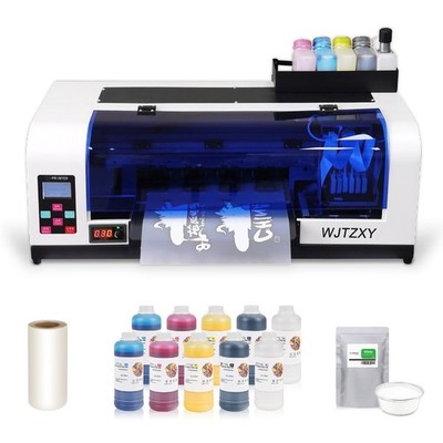 Single XP600 A3+ DTF Printer with 5*500ML Ink ，30*100m Film/ 1kg Hot Melt Powder