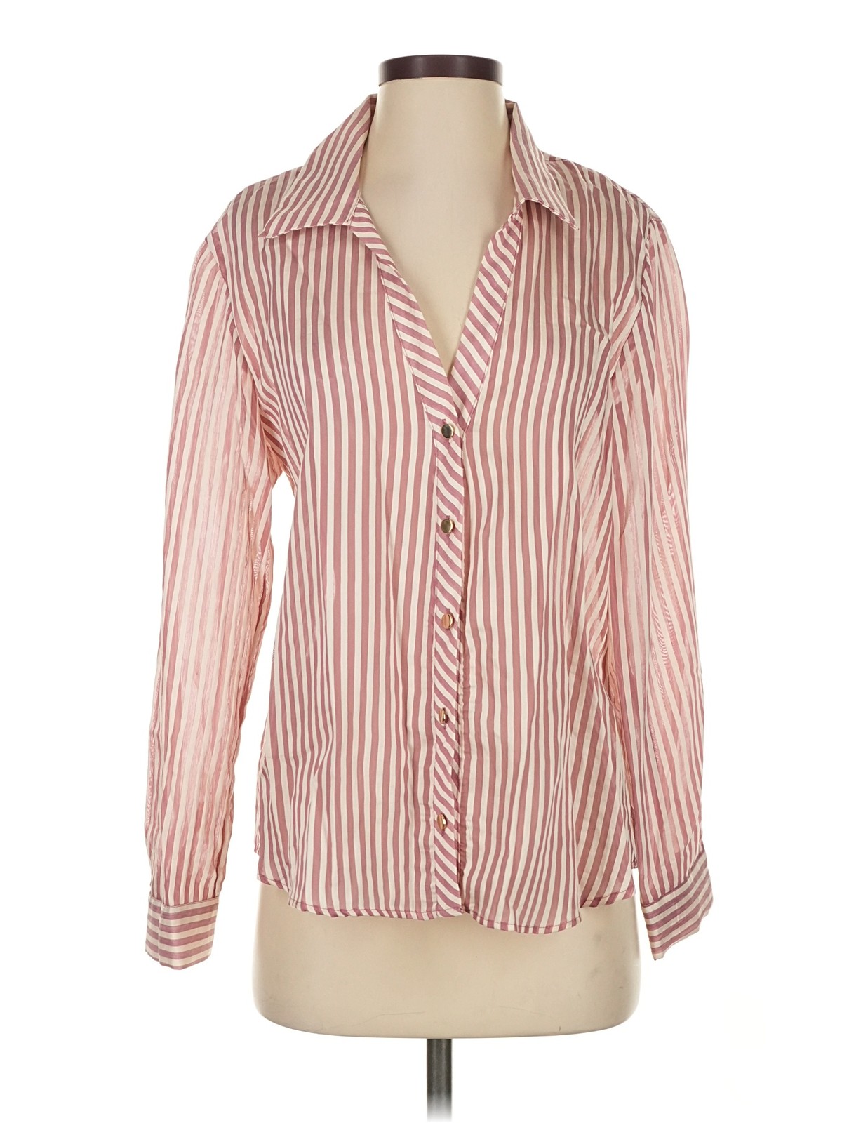 Zara Women Pink Long Sleeve Blouse XS