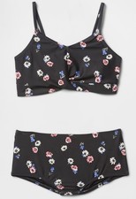 NWT Gap Kids Girls Swimsuit swim black bikini floral flowers u pick size 39.95