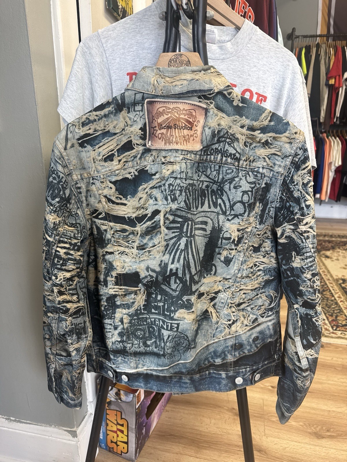 Size Large - Acne Studios Scribble Denim Jacket - image 3