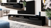 Lowboard Tv-Board Athens In Schwarz Hochglanz Stehend Oder HäNgend Montierbar