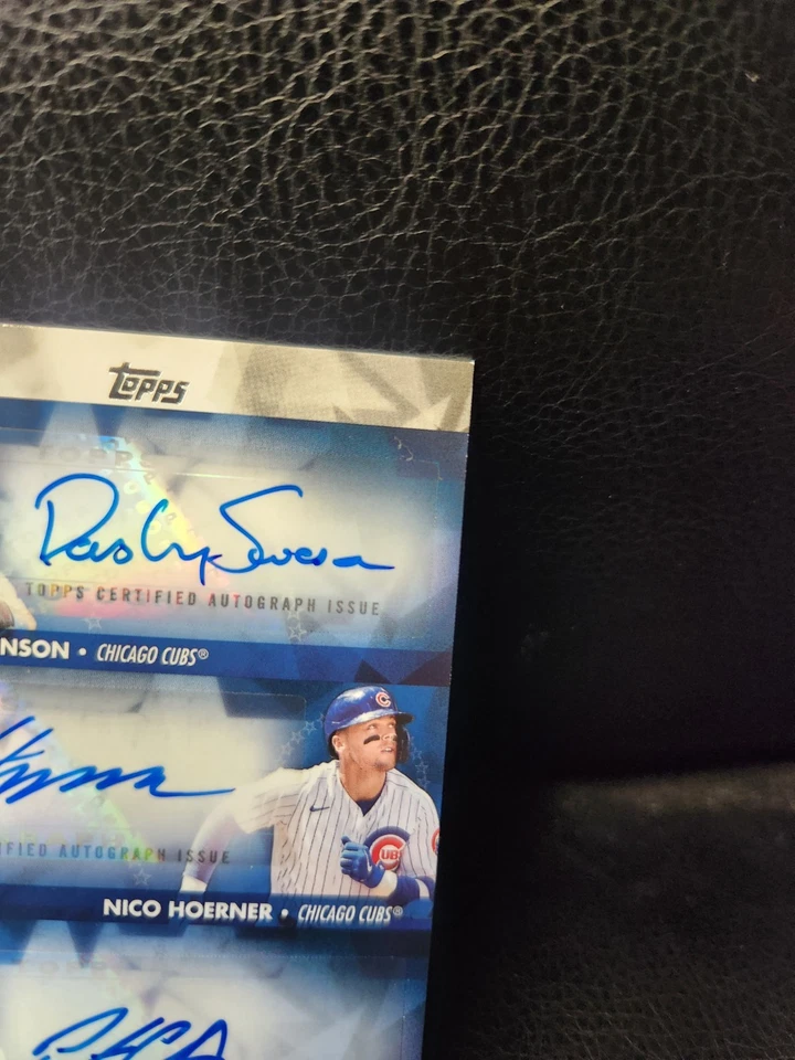 2024 Topps Series 2 Triple Auto Dansby Swanson, Nico Hoerner, PCA 3/5 - Image 4 of 4