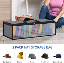 2 Pack Hat Storage Bag for Baseball, Caps Hat Organizer Case Hat Holder Rack ...