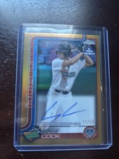 2025 Topps Pro Debut Chrome Gold Refractor Auto Casey Cook 17/50 Rangers PDC-188