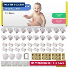 Magnetic Cabinet Locks for Babies 20 Pack Locks with 3 Keys , Eco Baby Baby Pro