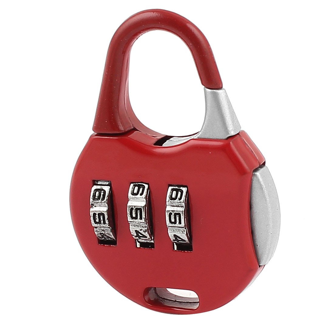 Red 3-Dial Resettable Jewelry Box Combination Lock Padlock  -image