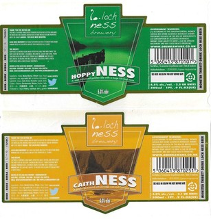 Beer Labels: 2 x Loch Ness Brewery Drumnadrochit