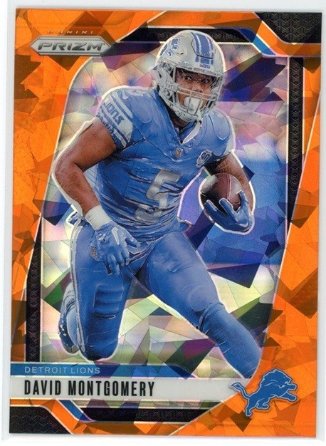 David Montgomery 2024 Panini Prizm #94 Detroit Lions Orange Ice