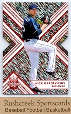 2018 Panini Elite Extra Edition #90 Nick Margevicius Aspirations Red Die Cut /99