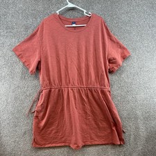 Old Navy Women's Shirt Dress Size XXL Pink Short Sleeve Pullover Crew Neck