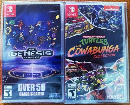 Sega Genesis Classics, TMNT Cowabunga Collection - 2 Switch Games; New & Sealed!