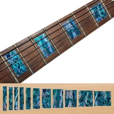 Inlay Sticker Fret Markers for Guitars & Bass - LP/SG Blocks - Abalone Blue,