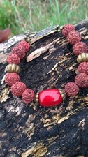 Rare Tibetan Red Natural Agate Dzi Bead  Rudraksha Beads  - 18 cm