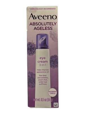 Aveeno Absolutely Ageless Eye Cream 3-in-1 Blackberry Complex .5oz New in Box