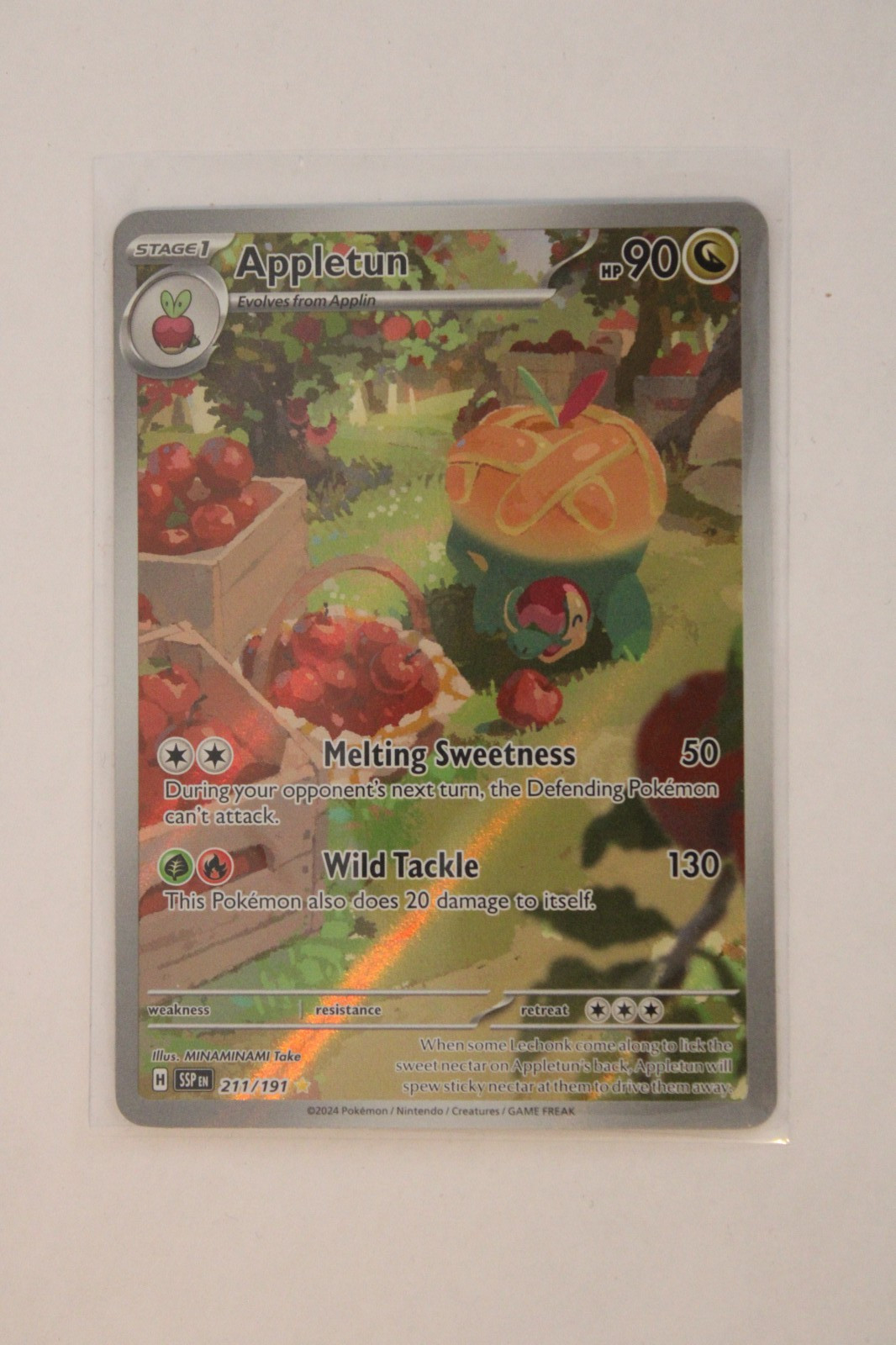 Pokémon TCG Appletun 211/191 Sv08: Surging Sparks Holo Near Mint