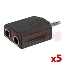 5PCS 3.5mm Stereo Plug to Dual 6.35mm Stereo Jack Adapter Audio Cable Y-Splitter