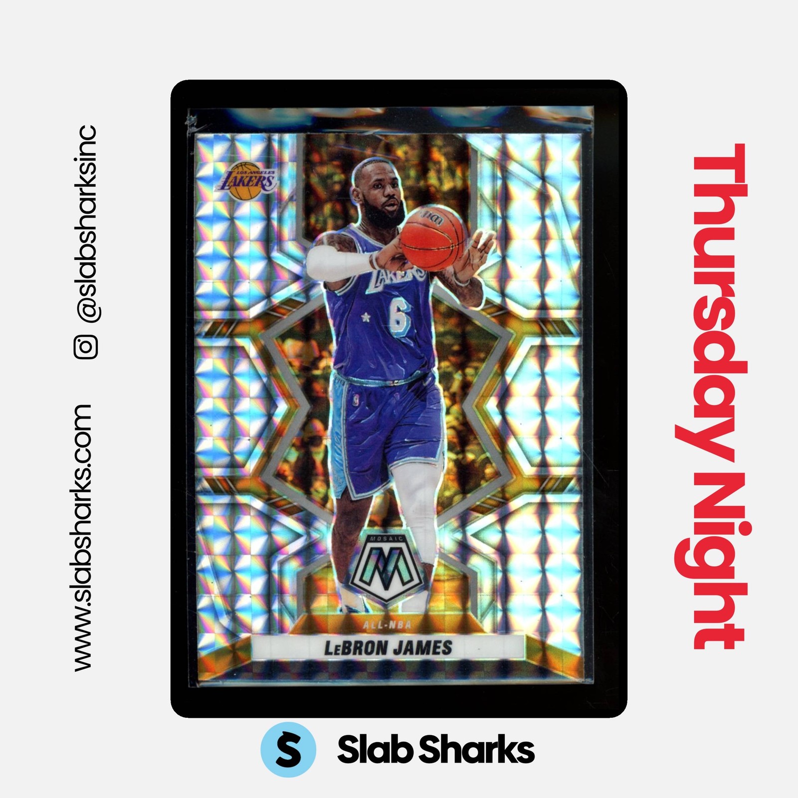 2021 PANINI MOSAIC #286 LEBRON JAMES MOSAIC SILVER PRIZM