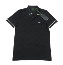 Boss Hugo Boss Men's Black Paule Tipped Slim Fit Luxury Cotton Polo Shirt