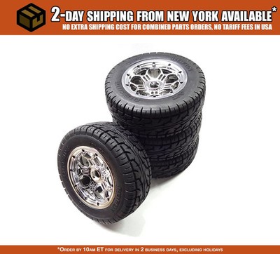 Rovan LT Road, Tarmac Tires on Chrome Rims Fits LOSI 5IVE-T 190 X 70 (4)