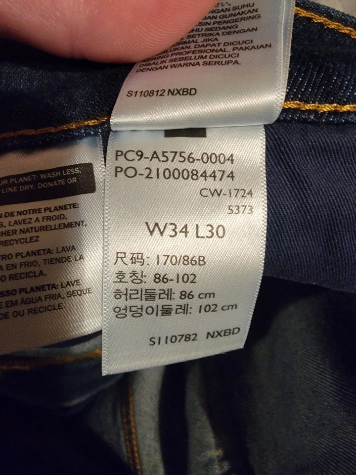 Pantalones de mezclilla para hombre Levis 565 sueltos rectos de doble rodilla talla 34x30 azules con etiquetas Foto 4 de 4