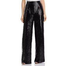 WAYF Black Encore Wide Leg First Crush Sequin High Rise Pants size M NEW Tags