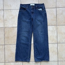 Hollister Jeans Women  s 6 Blue Denim Low Rise Baggy Grunge Skater Distressed Y2K