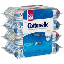 Cottonelle FreshCare Flushable Cleansing Cloths, Ripple Texture, 42 Count Pa...