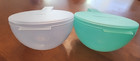 2 Tupperware FORGET ME NOT Hanging Impressions Sheer Keepers Blue Green Plastic — photo 4