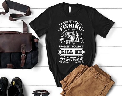 Funny Fishing Dad Gift Gildan Tee Shirt Men Birthday Present Idea Humor