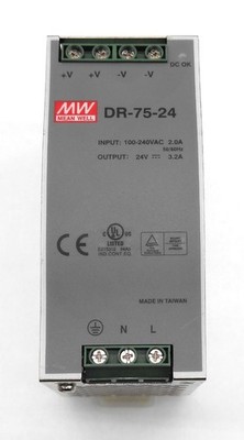 MEAN WELL DR-75-24 100-240VAC 50/60Hz DIN RAIL MOUNT POWER SUPPLY
