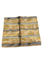 Silk square paisley pocket scarf Gold, Blue, Teal Dress Ware.